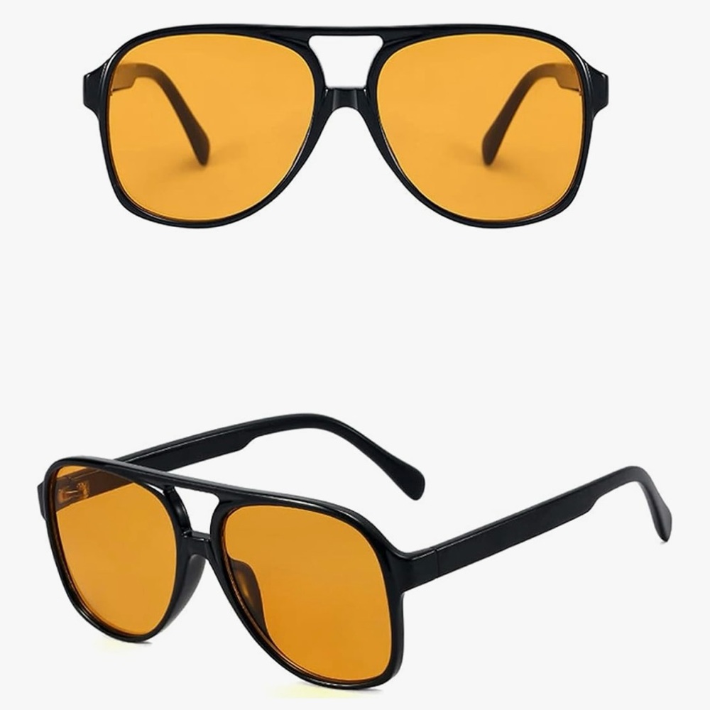 Orange Yellow Aviator Sunglasses